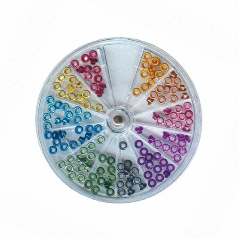 Eyelets 180 Stück bunt metallic