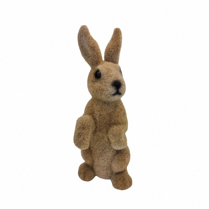 Hase beflockt 22cm braun