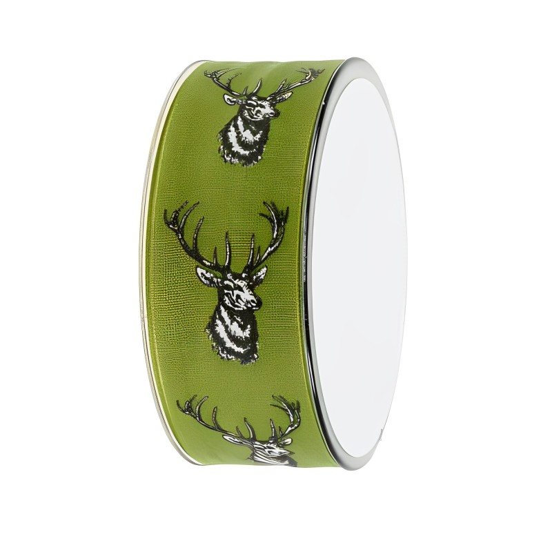 Dekoband Hirsch grün grau 40mm
