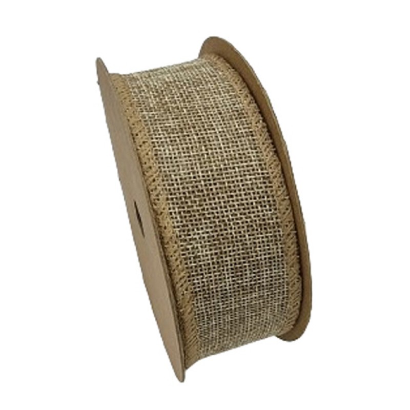 Juteband mit Randsteppung natur 40mm Juteband mit Randsteppung natur 40mm
