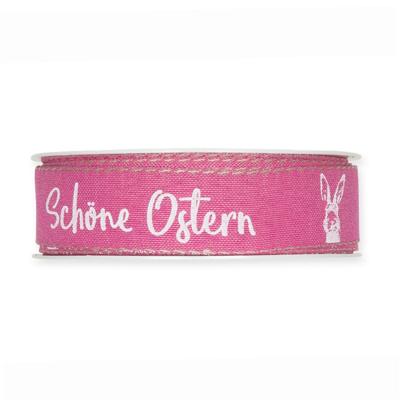 Dekoband Schöne Ostern 25mm pink