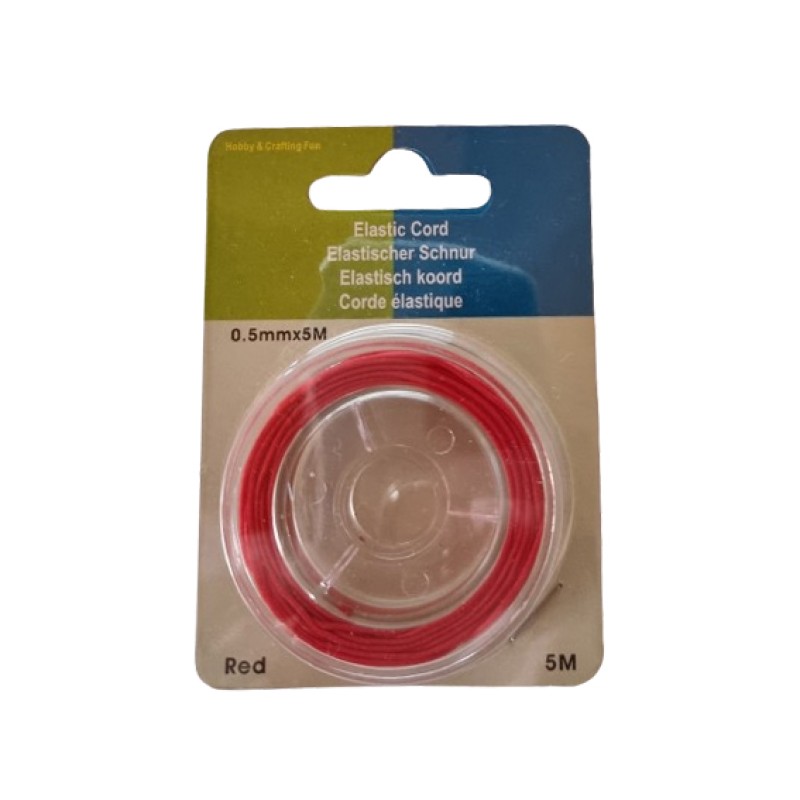 Gummikordel rot 1mm 5m Rolle