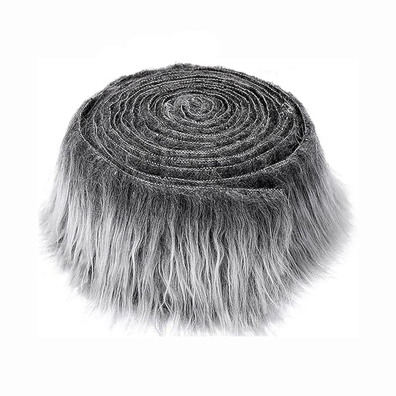 Kunstfell Band grau-weiß 5cm