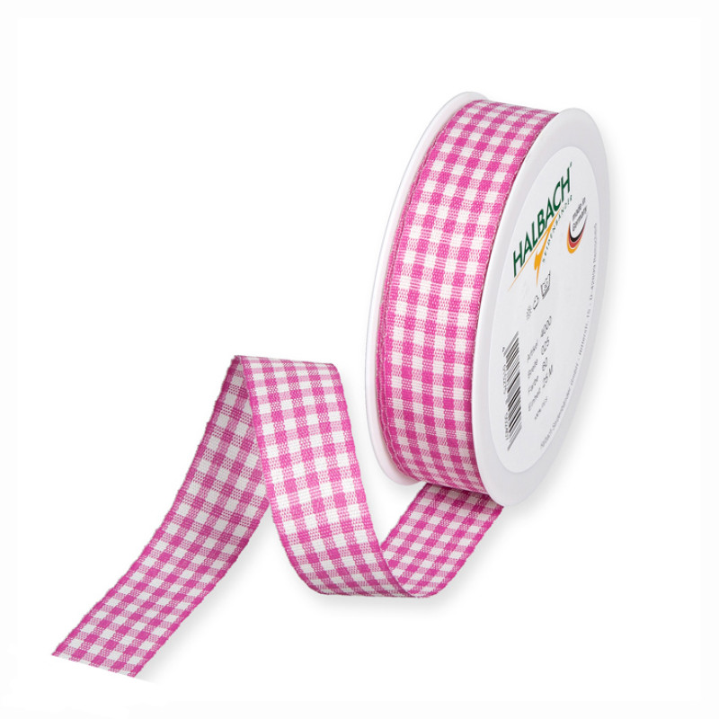 Karoband pink 25mm breit