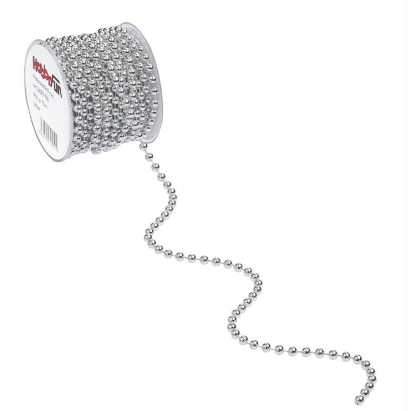 Perlenband 3-4mm silber