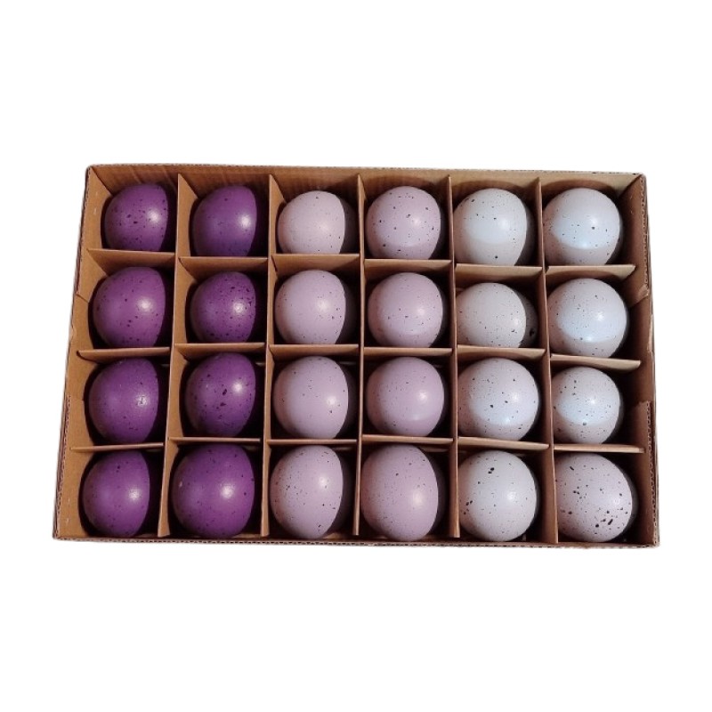 Hühnereier violett-flieder Mix 24 Stück