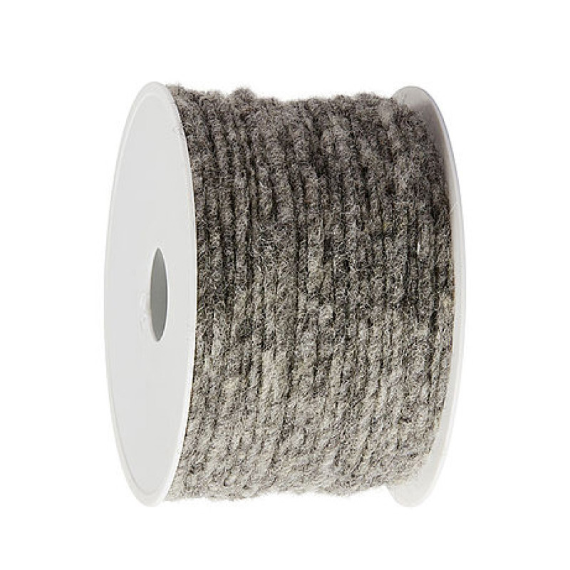 Wolldocht 4mm grau meliert 1m