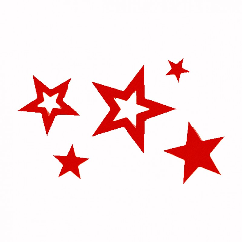 Filzstreuteile Sterne 2-7cm im 5er Set rot