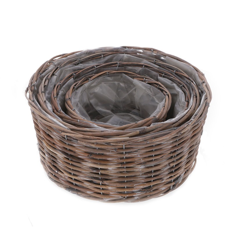 Pflanzkörbchen 4er Set Rattan gespalten 35cm