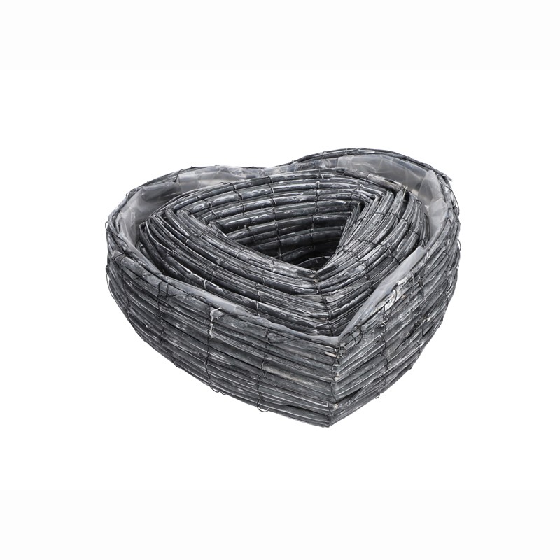 Pflanzherz Weidenherz zum Bepflanzen 36/29cm anthrazit