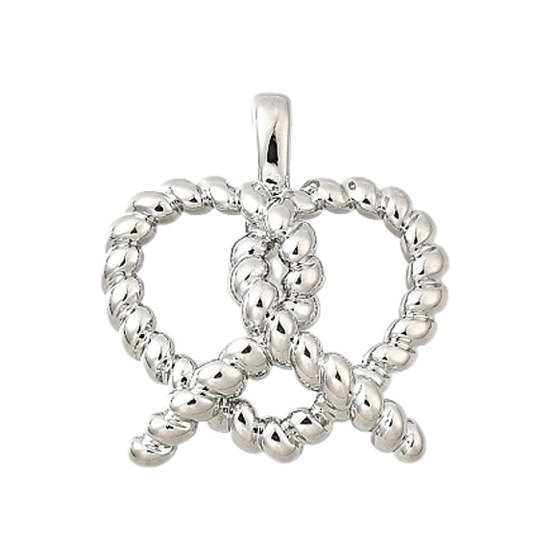 Anhänger Brezel in Herzform 20mm silber
