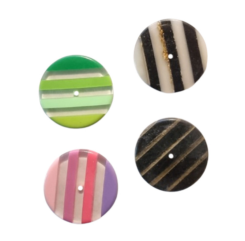 Acrylperle rund in diversen Farben gestreift 25mm