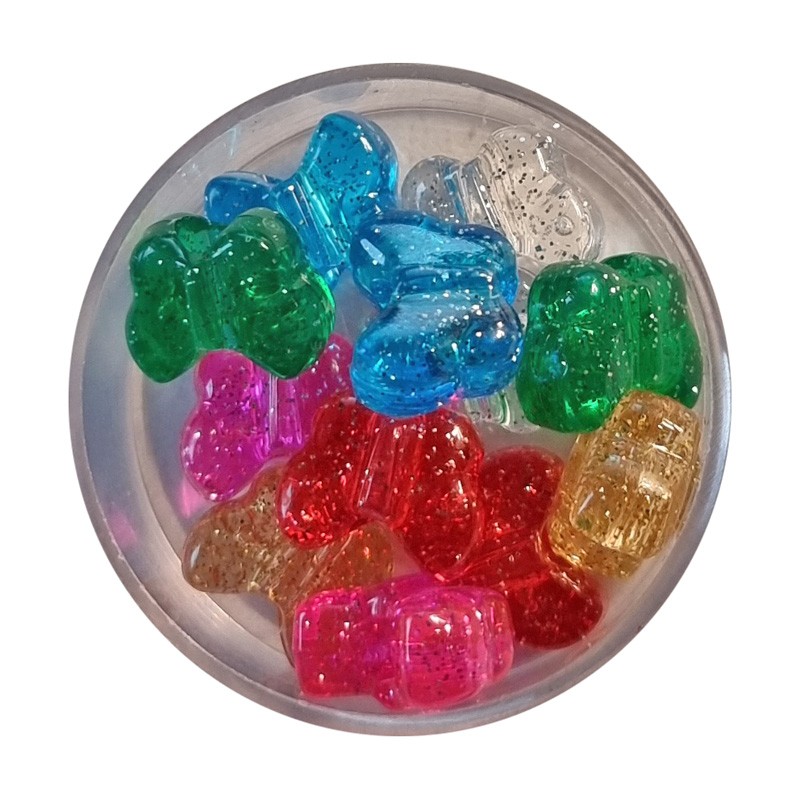 Schmetterlingsperlen Zwischenperlen bunt Glitzer