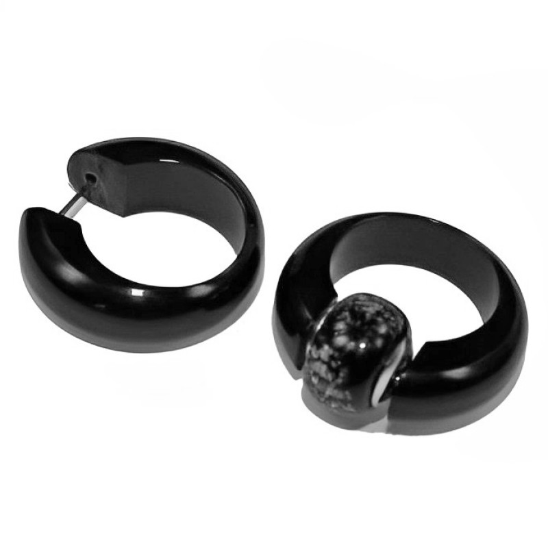 Wechselring Gr. 17 aus Acryl schwarz