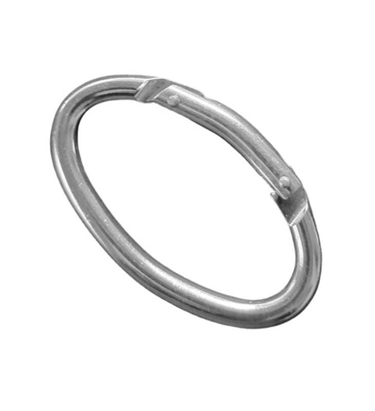 Karabinerhaken oval aus Aluminium silber eloxiert 75mm