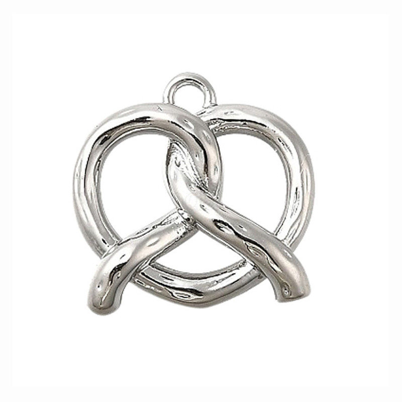 Anhänger Brezel Breze 15mm silber