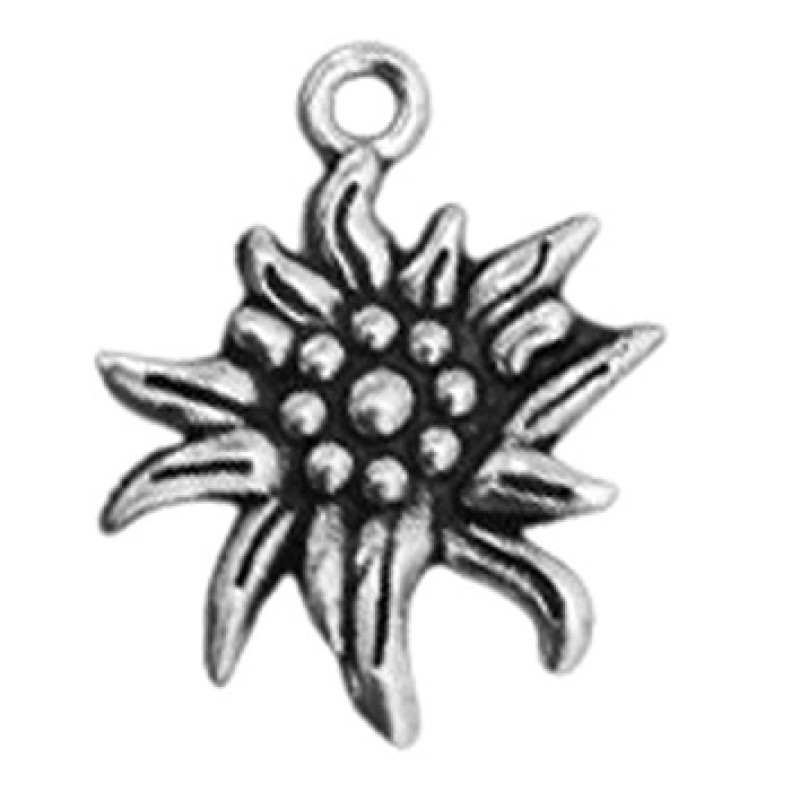 Edelweiß Anhänger Charm Tracht 21mm antiksilber