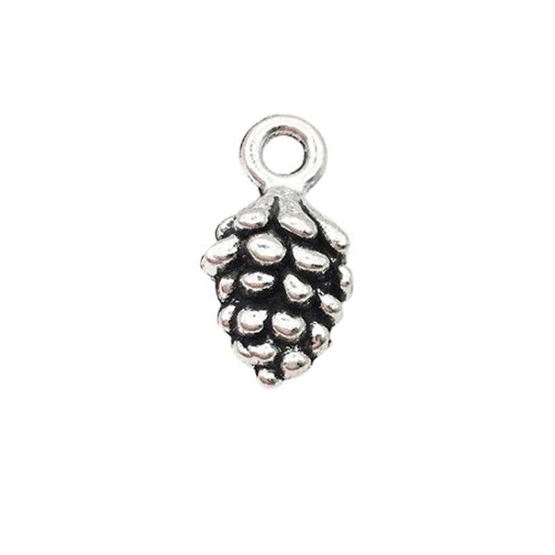 Anhänger Tannenzapfen 5x15mm silber