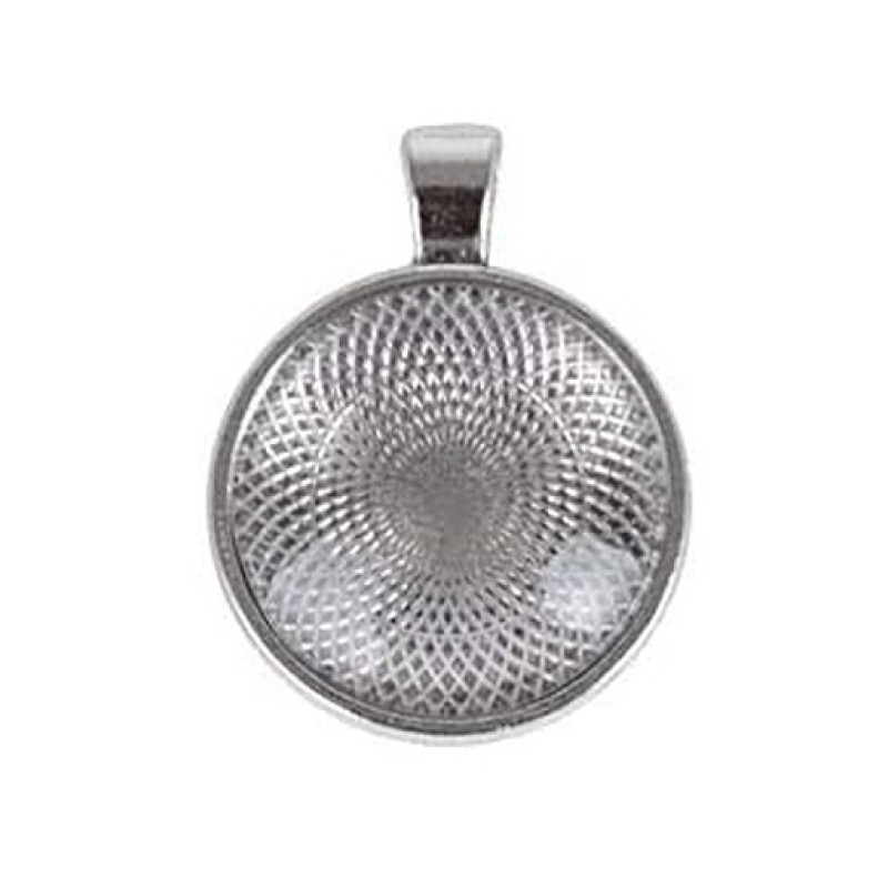 Fassung für Cabochon silber 25mm mit breiter Öse