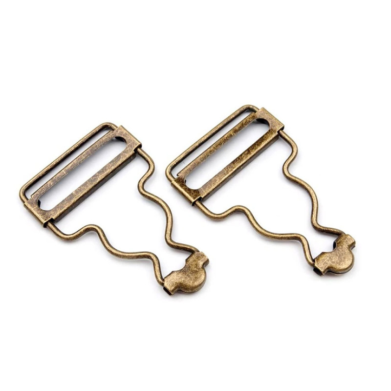 Latzhosenschnalle bronze mit 30mm Durchzugiete bronze 6mm