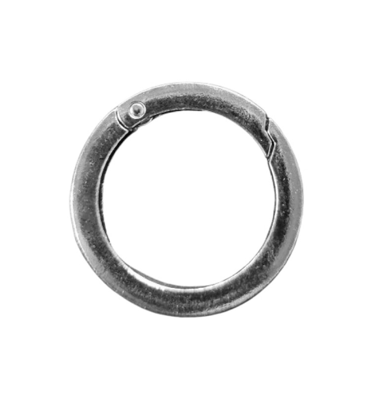Karabinerhaken 34mm rund silber