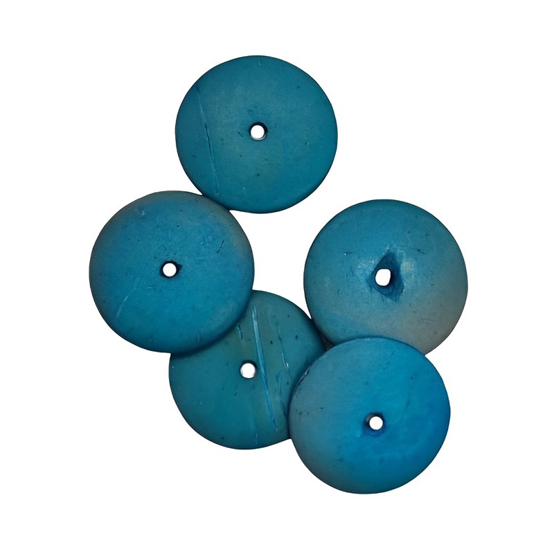 Kokosperle Scheibe türkis 23mm