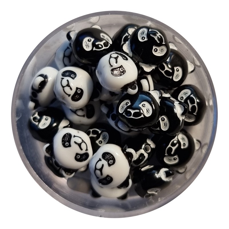 Pandabären Perlen 9mm diverse Farben