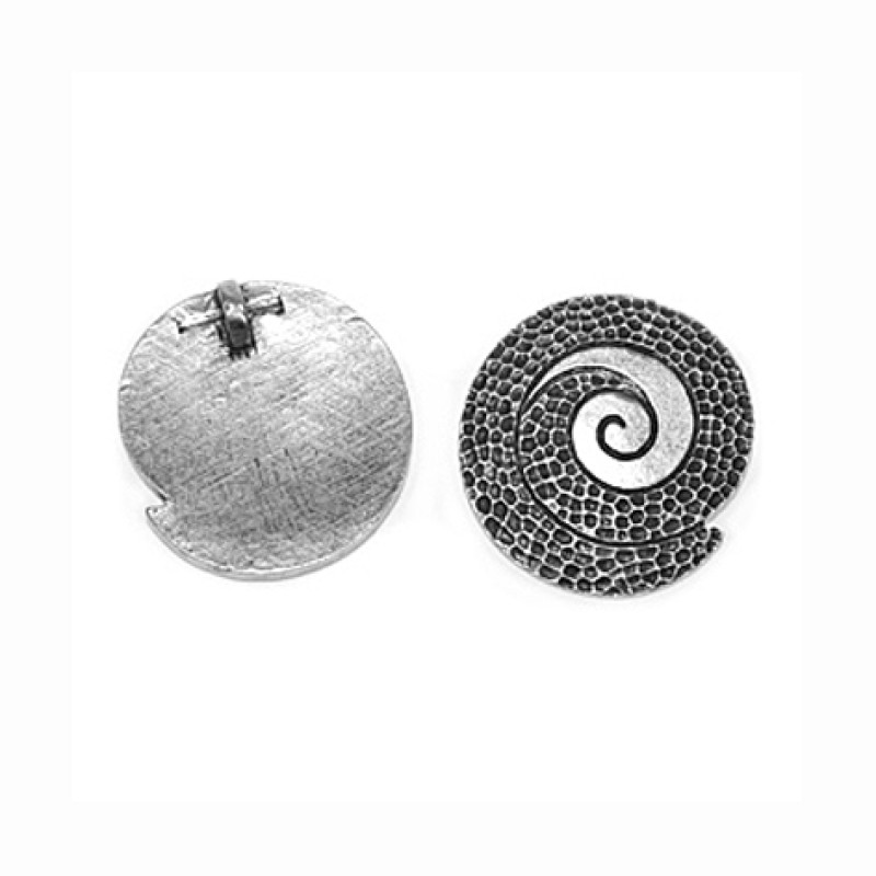 Metallanhänger Schnecke 41mm silber