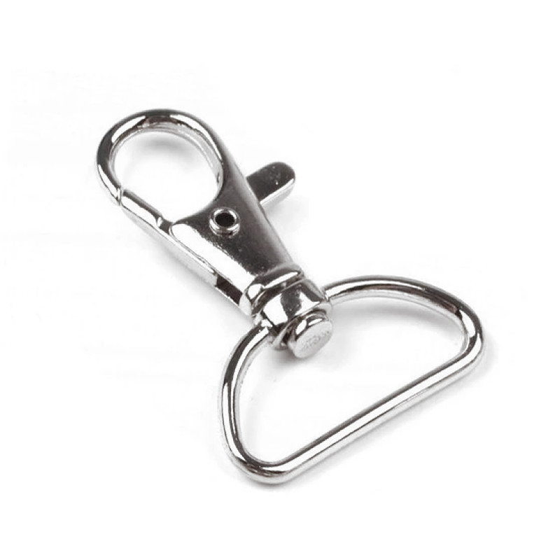 Karabinerhaken mit Halbring silber