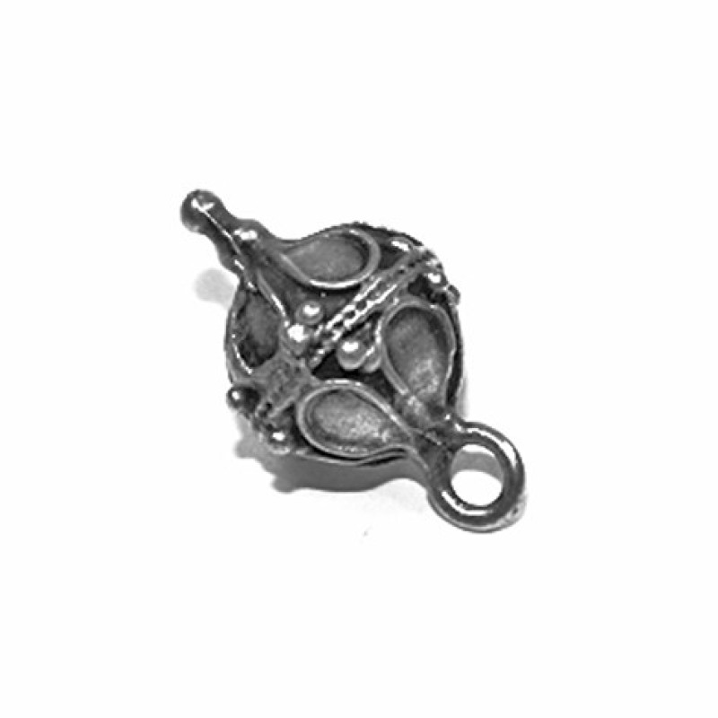 Metallanhänger rund 15mm versilbert Vintagemuster