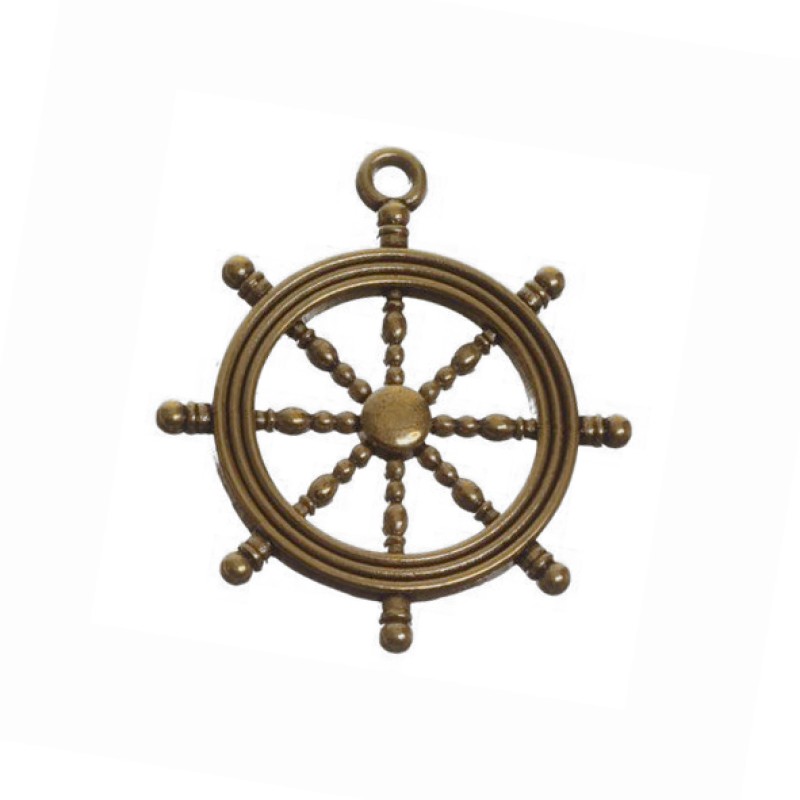 MetalAnhänger Schiffsruder 45mm bronze