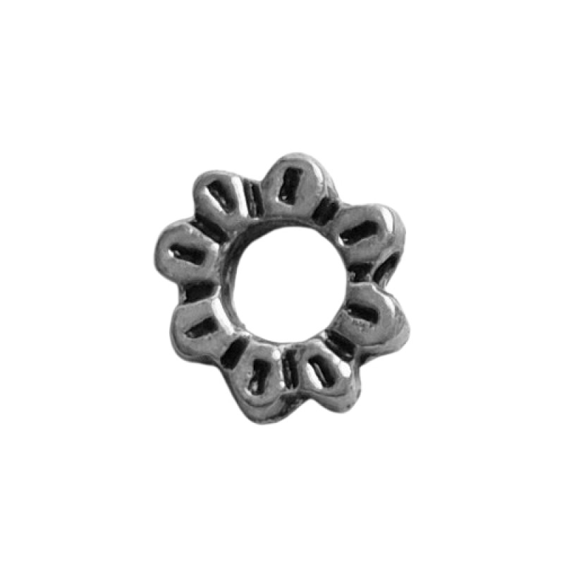 Metallperle Blume 10mm silber