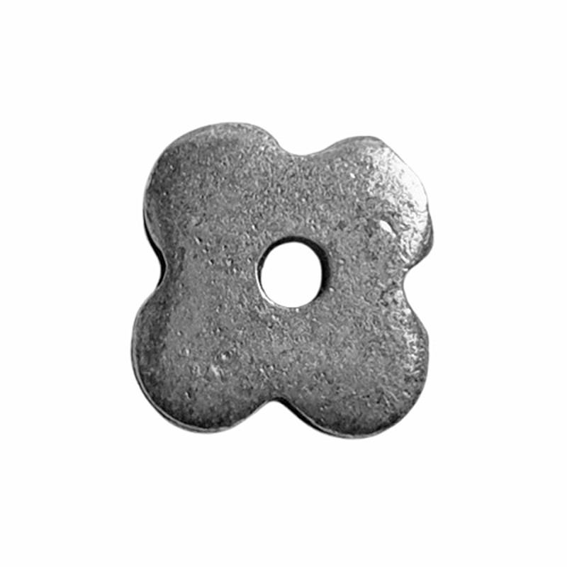 Metallperle Blume 19mm silber