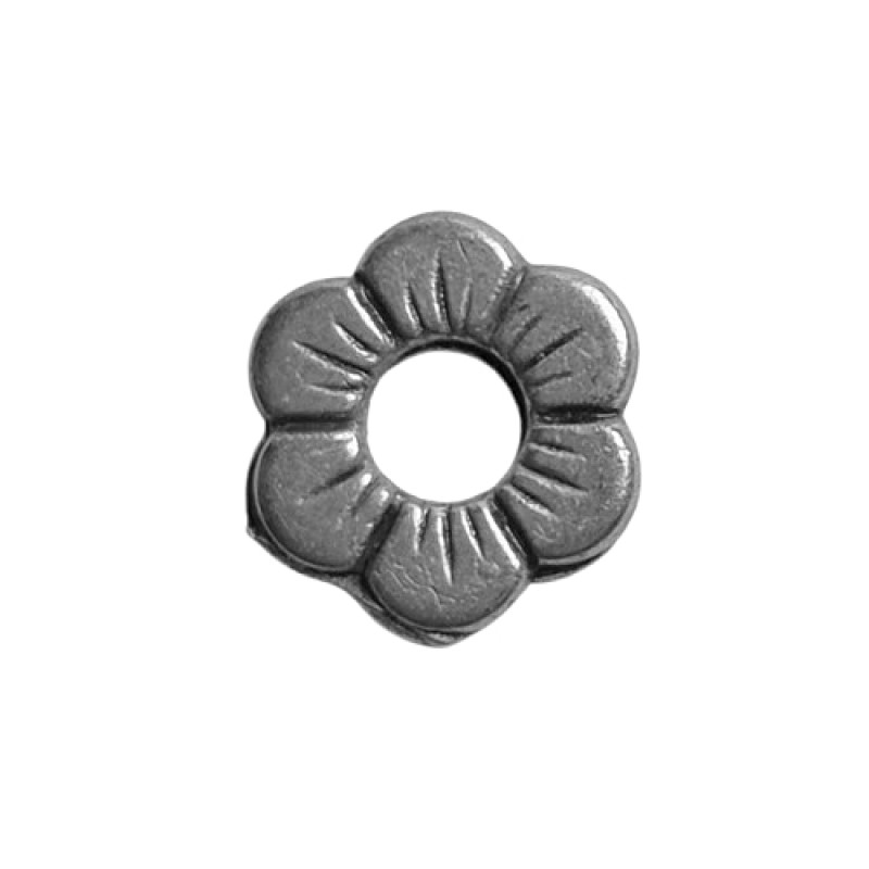 Metallperle Blume 11mm silber