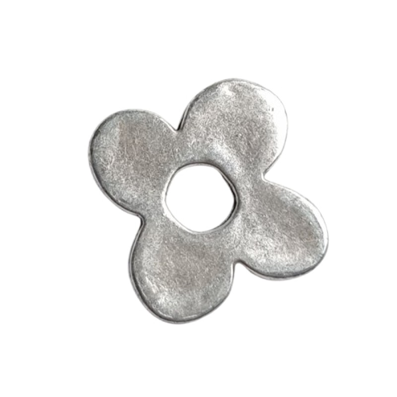 Metallperle Blume 30mm silber