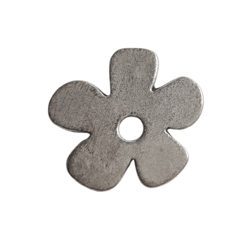 Metallperle Blume 35mm silber