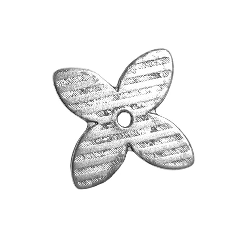 Metallperle Blume 37mm silber
