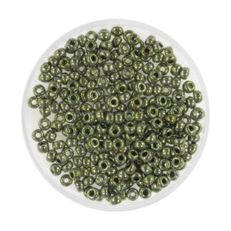 Rocailles Miyuki 2,5mm metallic olivine 12g Dose