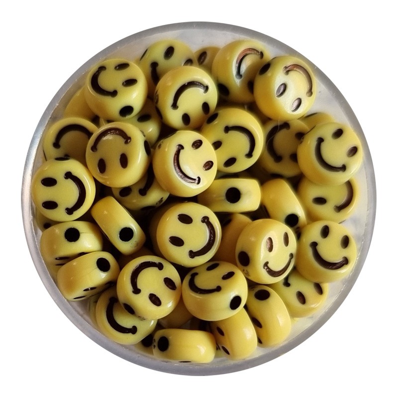 Smileyperle gelb-schwarz 7mm