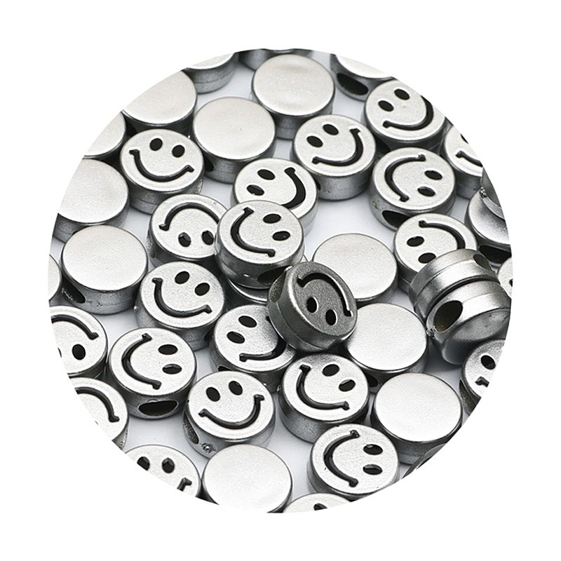 Smileyperle silber matt in 12mm