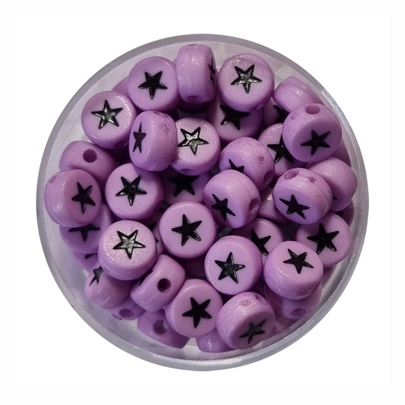 Sternperlen Zwischenperlen violett schwarz
