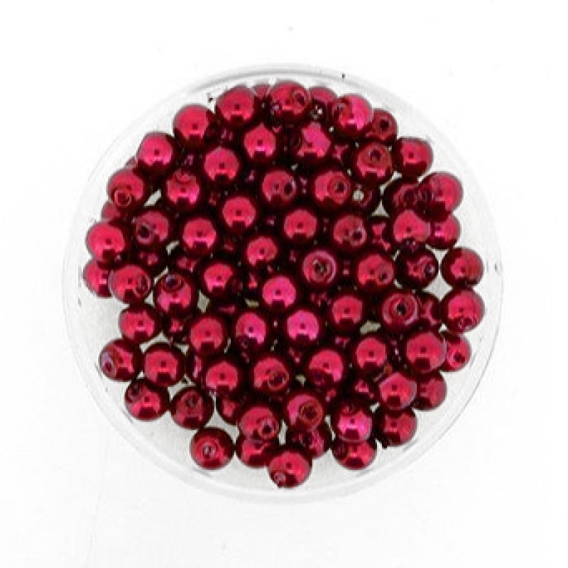 Glaswachsperlen 4mm rot 100 Stück