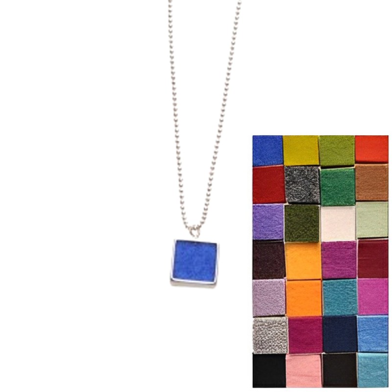 Filz-Wechselanhänger mit Kugelkette eckig 20x20mm