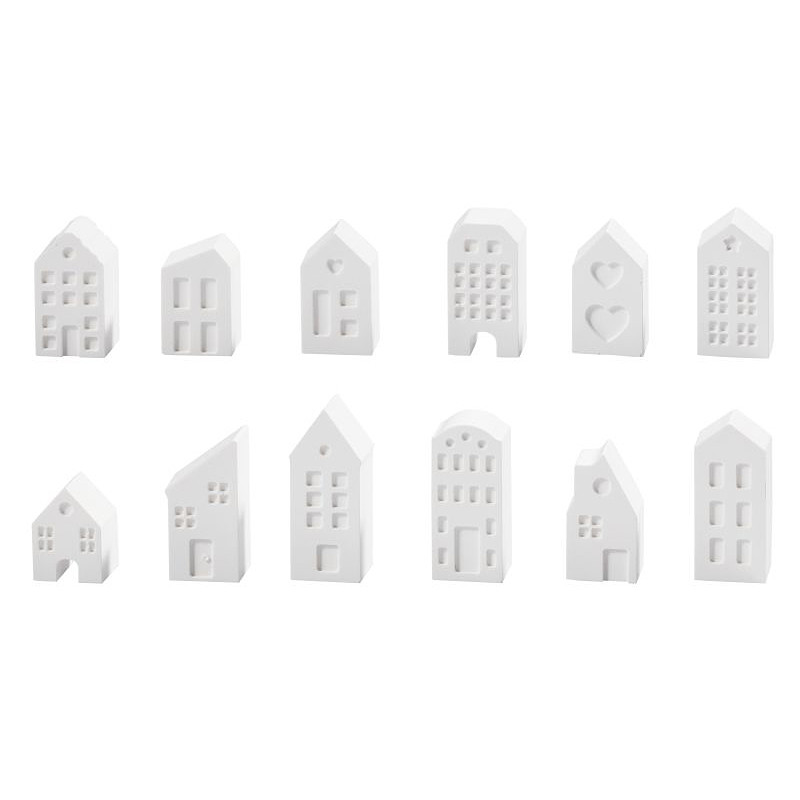 12 Häuser mini Silikonformen am Stück