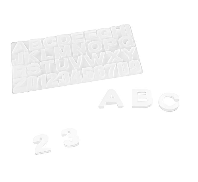 Silikonform Buchstaben und Zahlen in 4cm