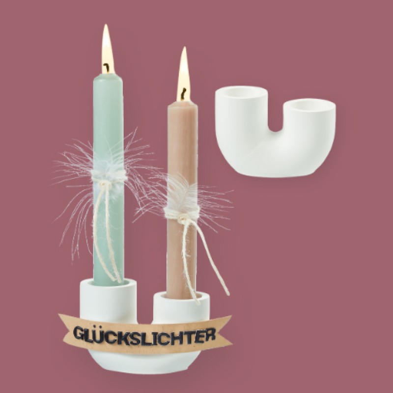 Silikonform Kerzenständer für 2 Stabkerzen