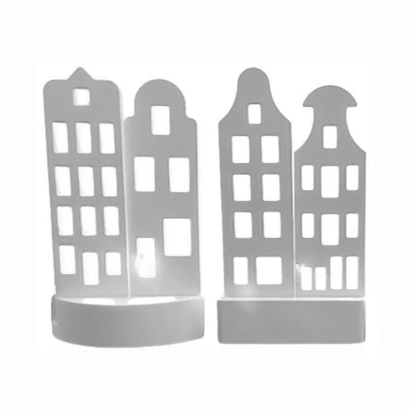 Stadthäuser in Silikonform zum Giessen von Kerzen, Seifen und Dekoelementen