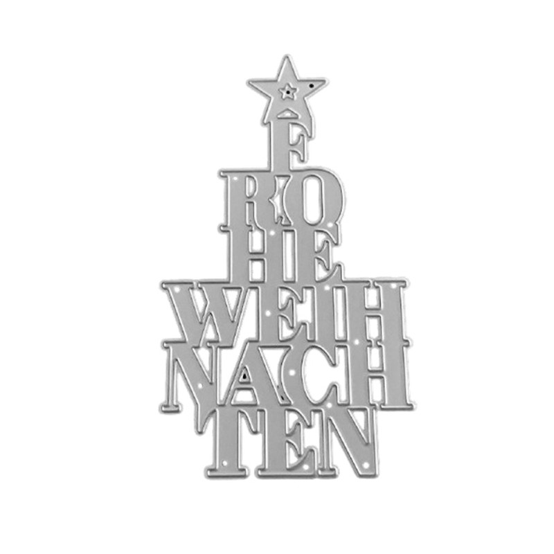 Stanzschablone Frohe Weihnachten 11,6cm vertikal