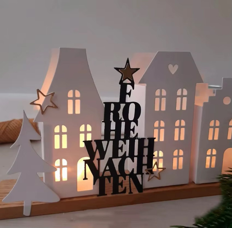 Stanzschablone Frohe Weihnachten vertikal