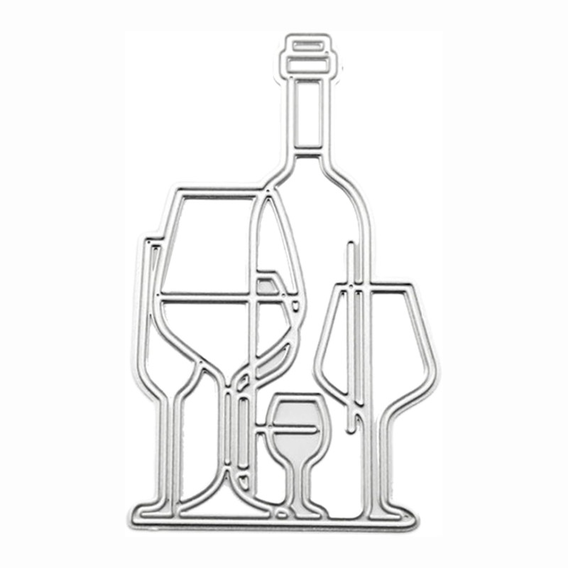 Stanzschablone Weinflasche & Gläser 8cm